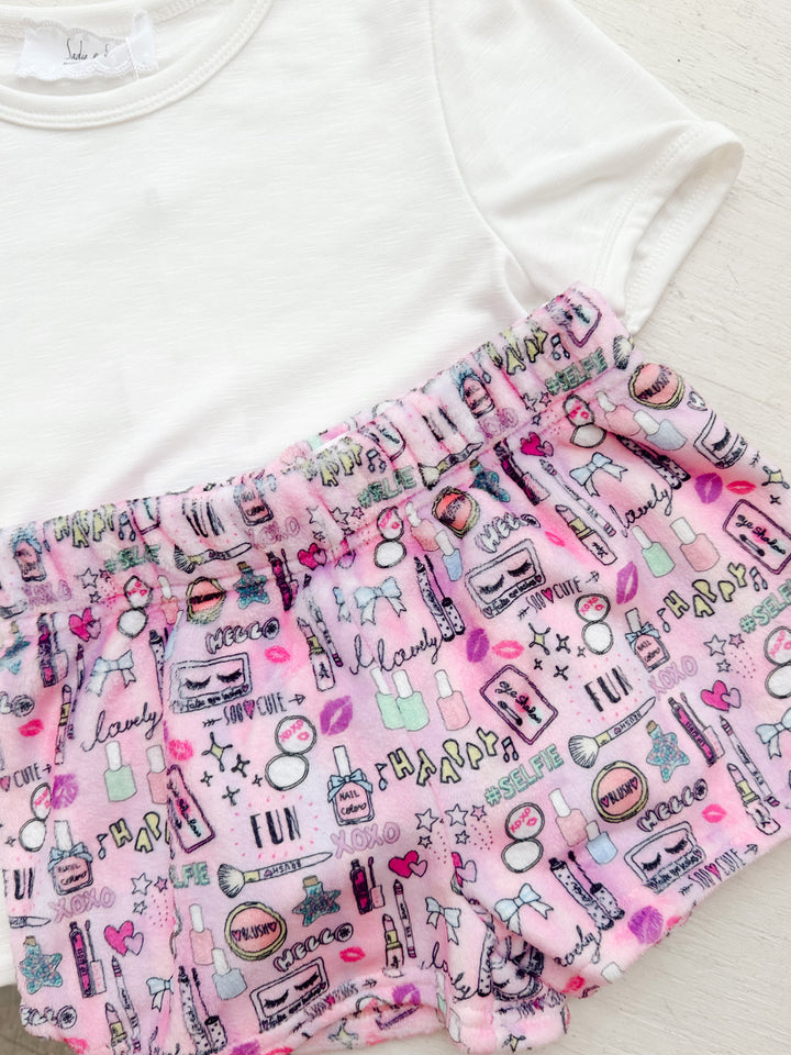 Girls Plush Makeup Lounge Shorts