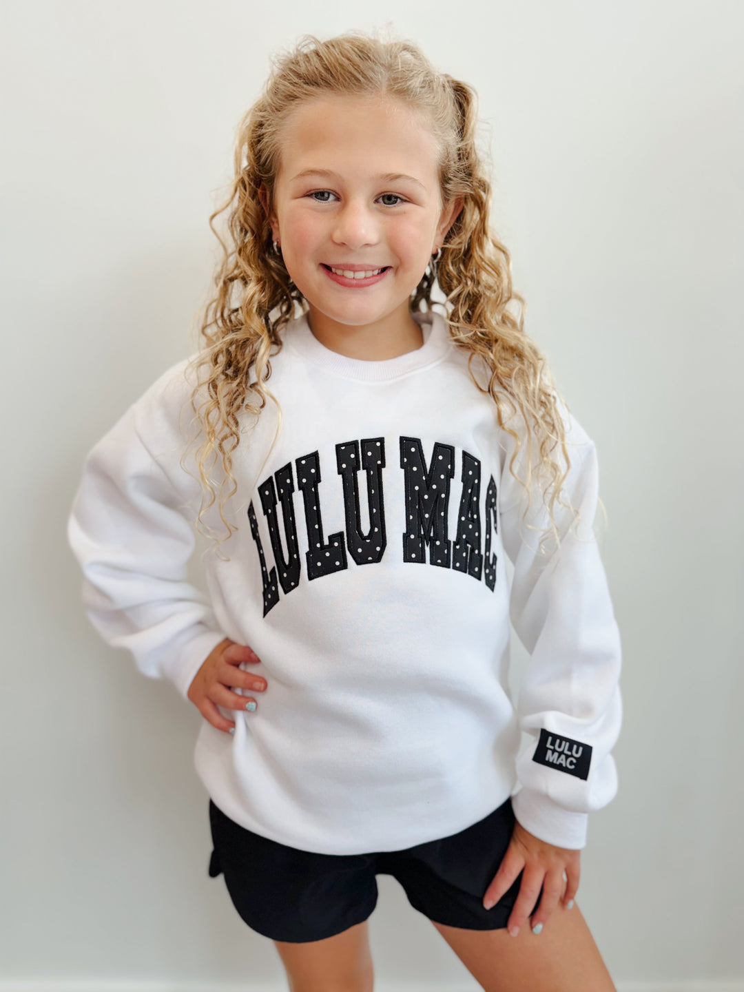 Girls Lulu Mac Polka Dot Stitch Sweatshirt