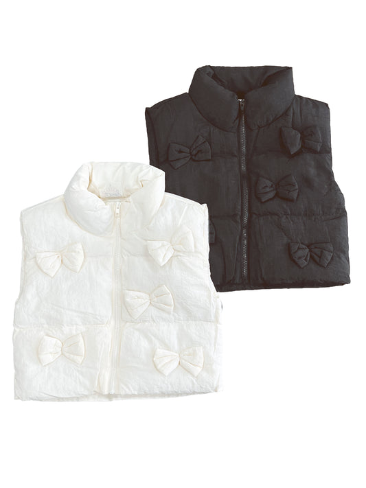Bow Detail Puffer Vest