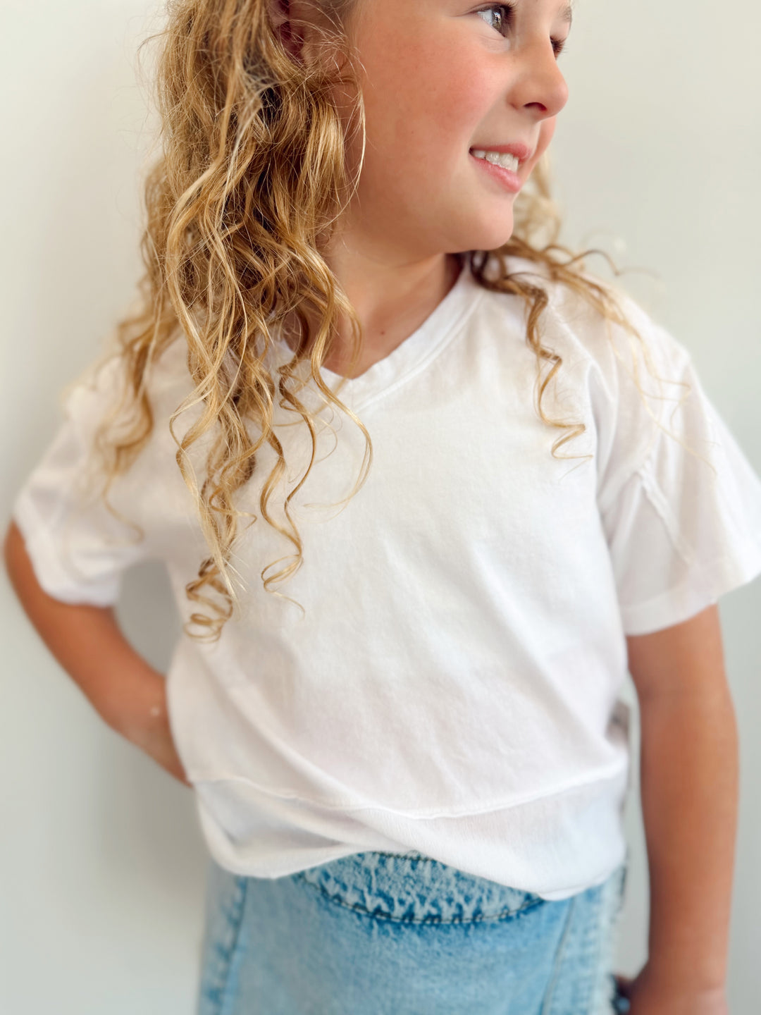 Jersey Boxy V Neck Tee