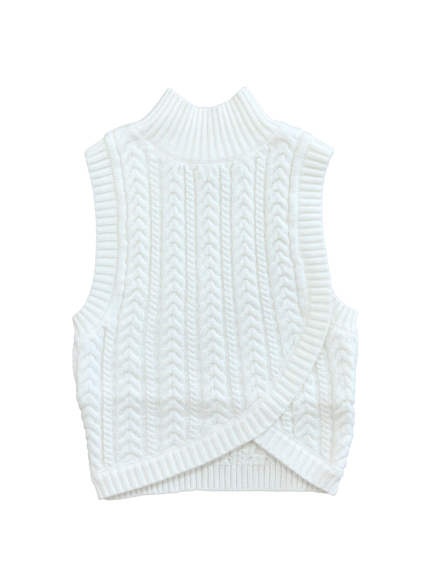 Cable Knit Mock Neck