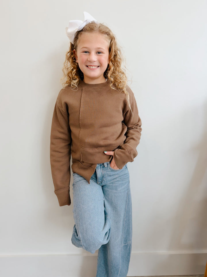 Fleece Abstract Front Pullover