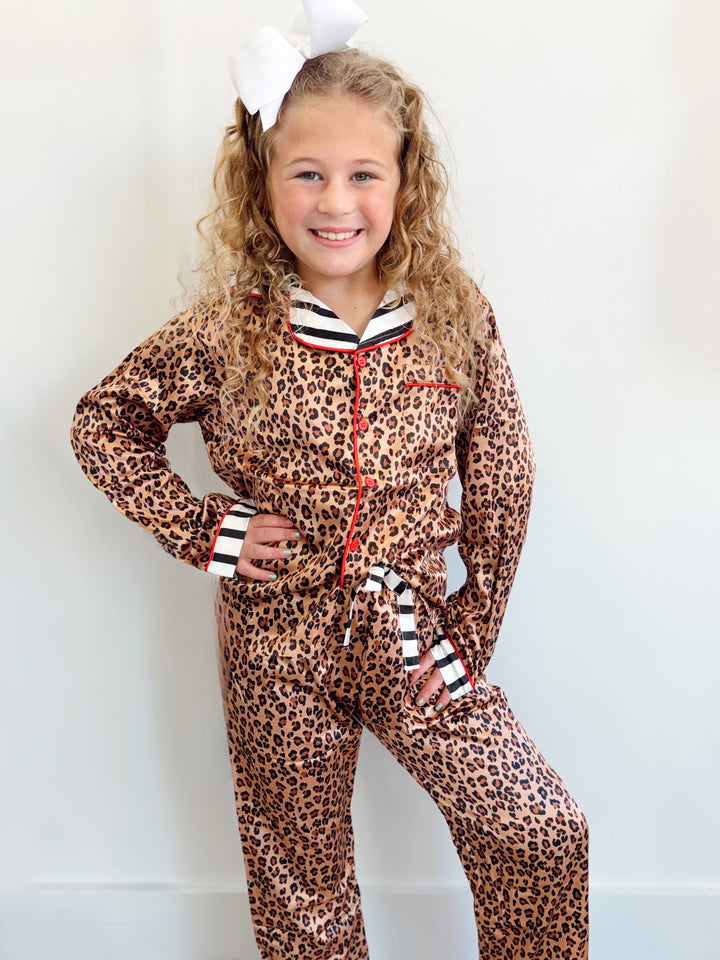 Stripped Leopard Lounge Set
