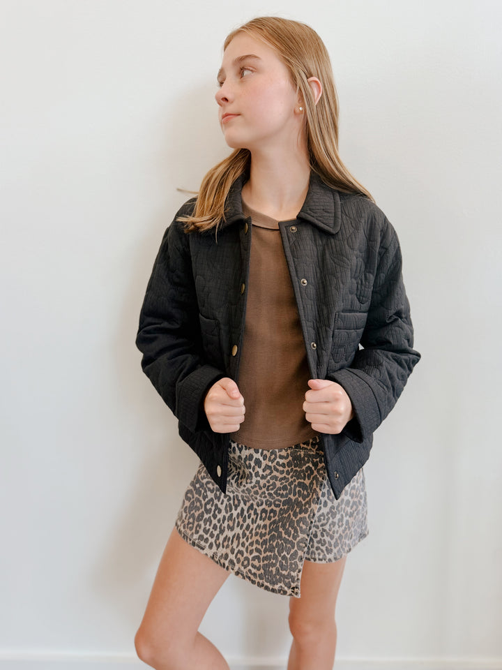Cropped Ribbed Petal Jacket