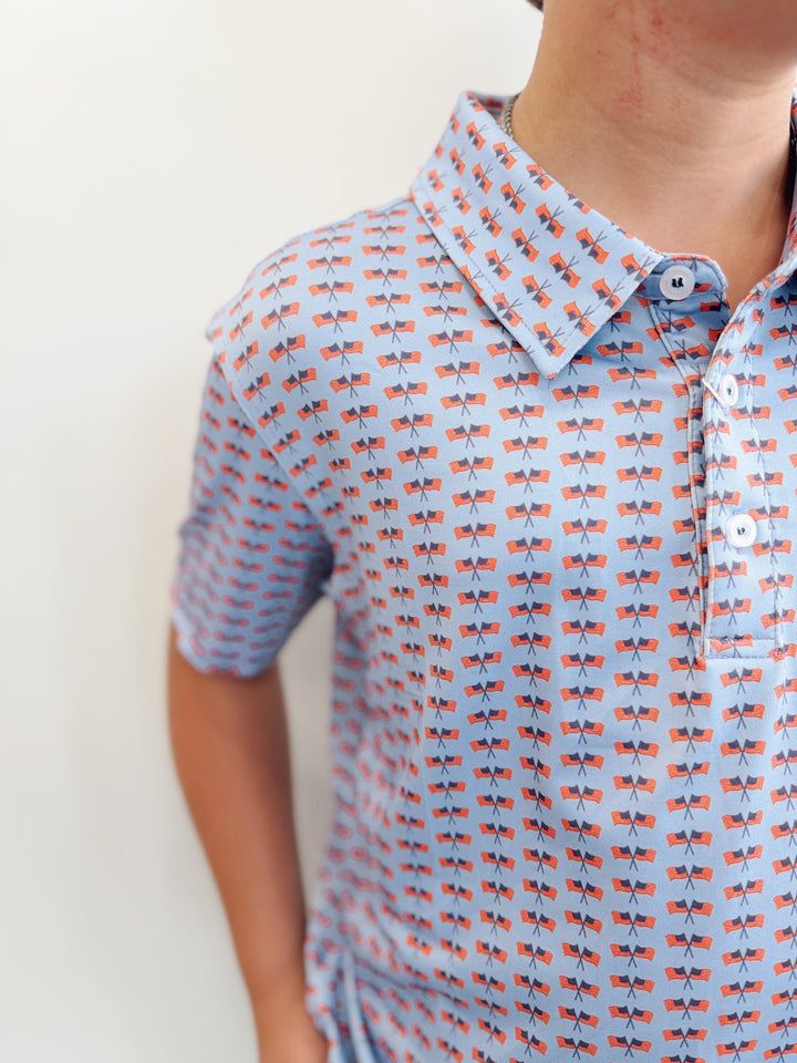 Boys Inlet Polo Freedom Flag