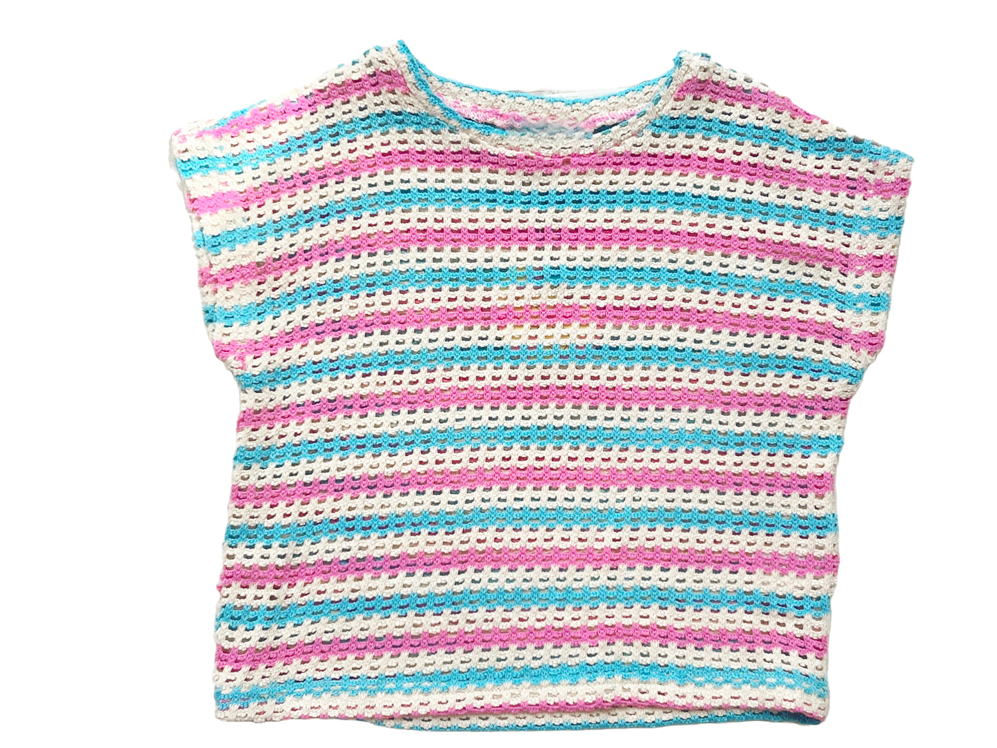 Open Knit Stripe Boxy Dolman