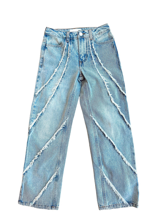 Fringe Straight Leg Jeans