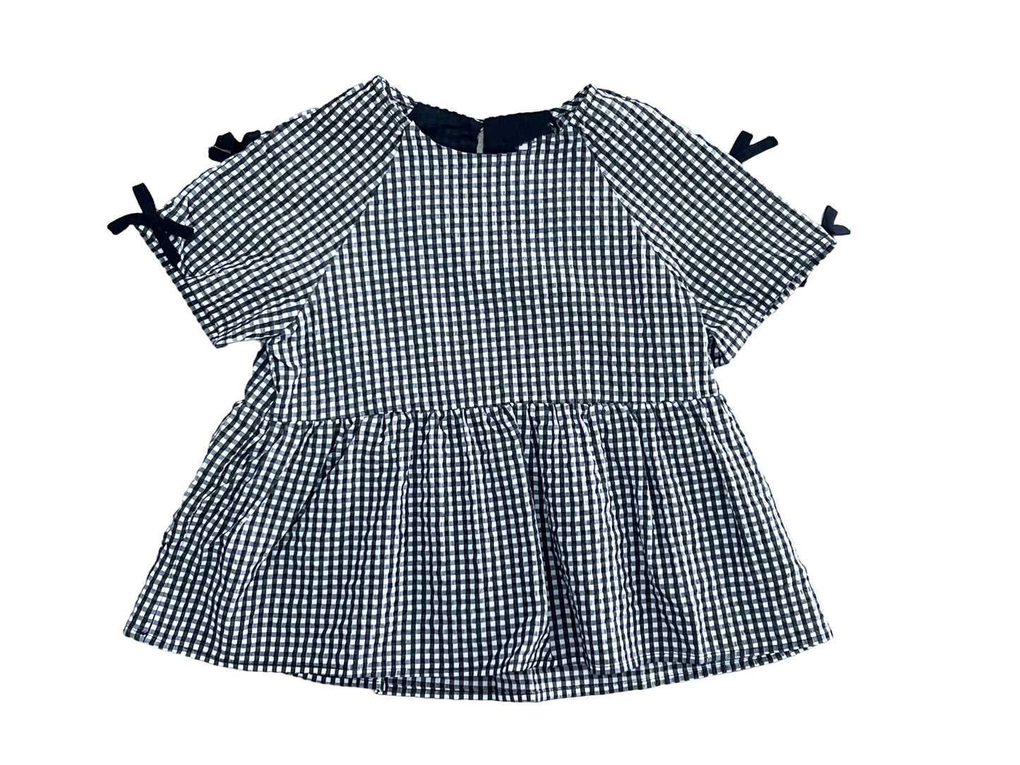 Ribbon Gingham Babydoll Top