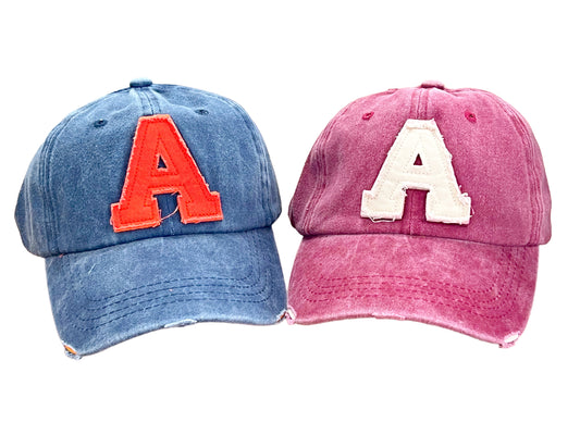 "A" Vintage Dyed Baseball Cap