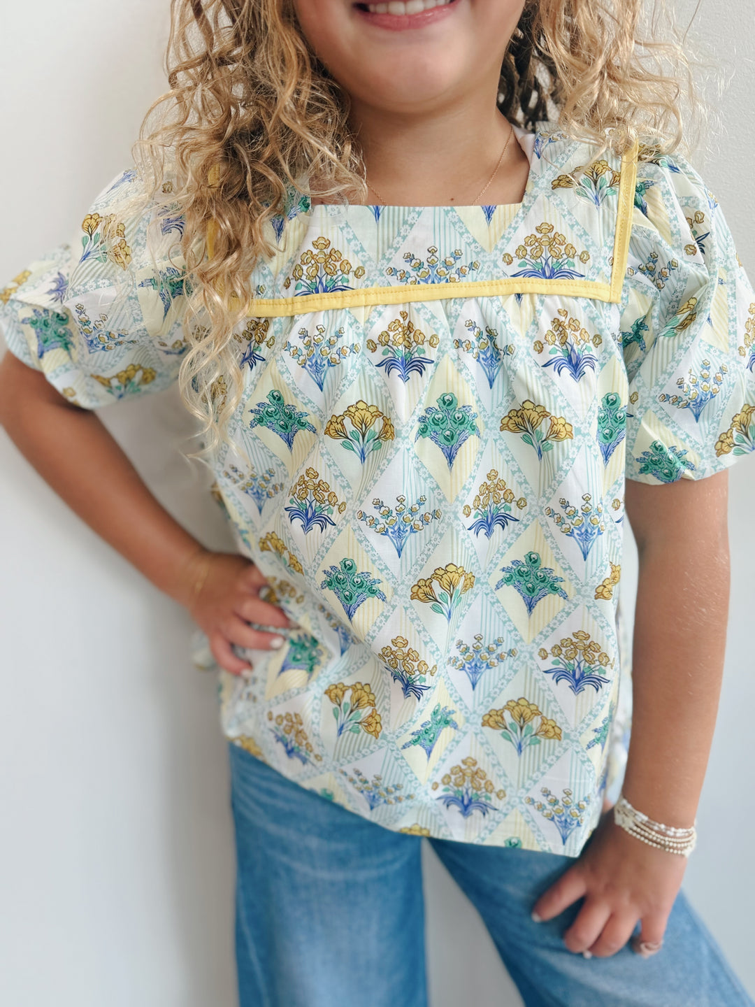 Girls Floral Lace Top