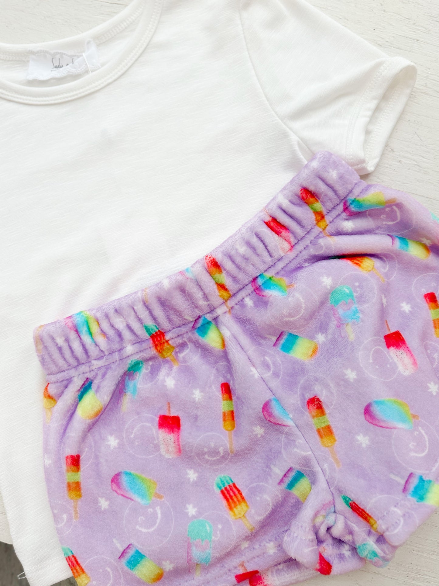 Girls Plush Popsicle Lounge Shorts