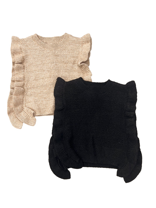 Sleeveless Ruffle Sweater