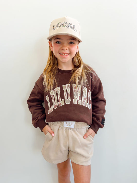Girls Lulu Mac Brown Camo Sweatshirt