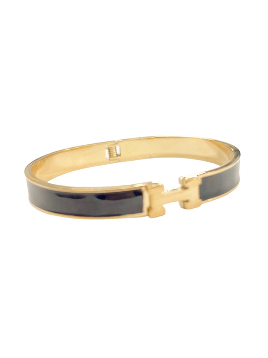 Black & Gold Hinge Bracelet