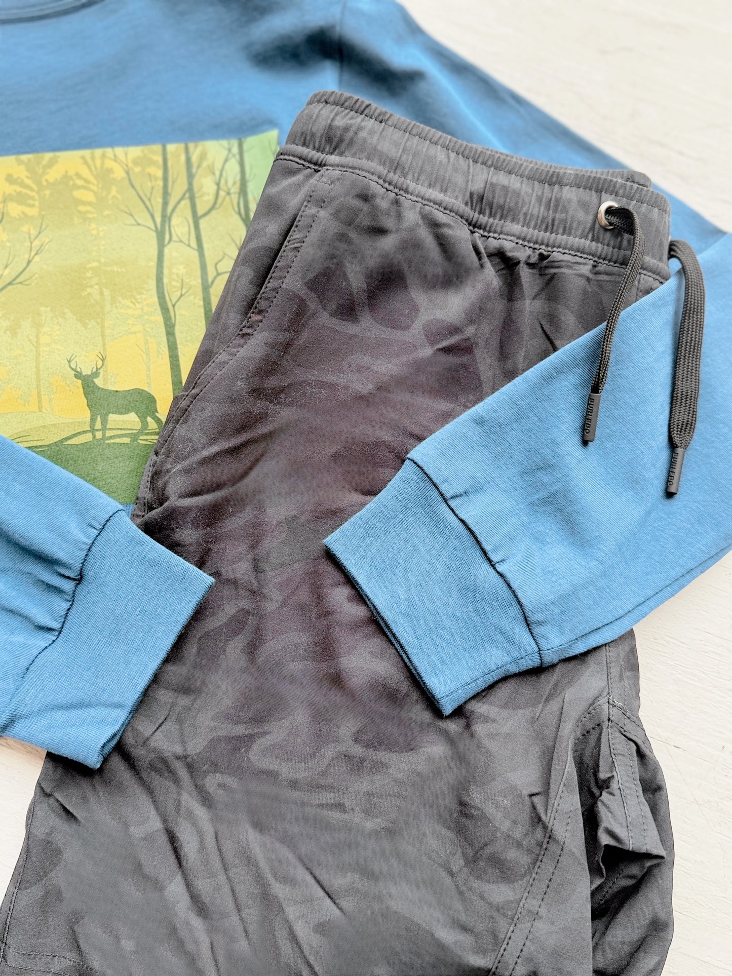 Youth Black Camo Athletic Shorts