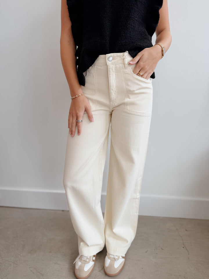 Lily Sugar Cookie Wide Leg Jean