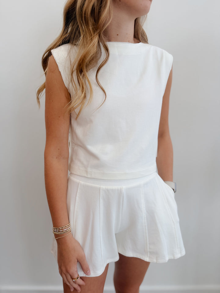 French Terry Crop Boxy Top