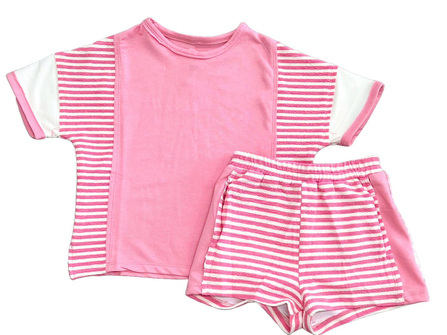 Colorblock Striped Knit Short