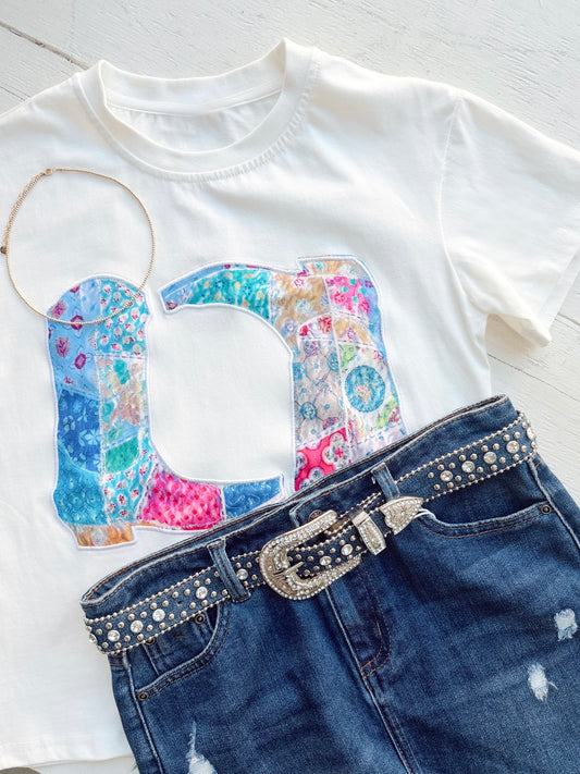 Patchwork Boots Jersey Tee
