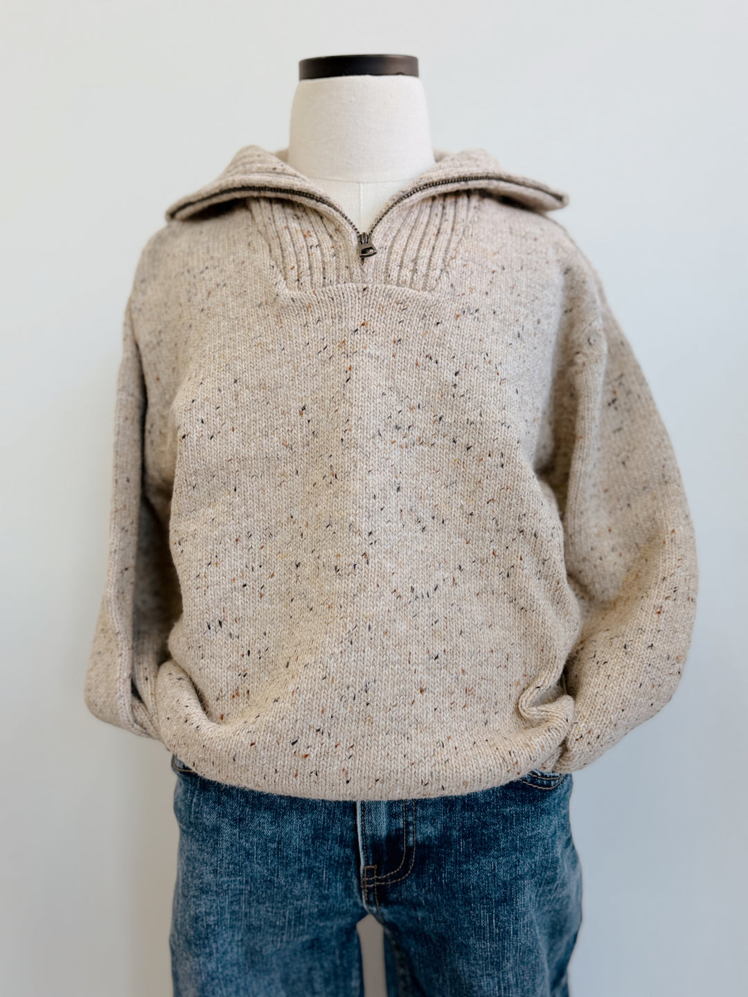 Heathered Quarter Zip Sweater
