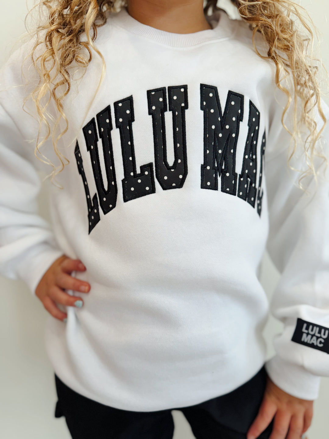 Girls Lulu Mac Polka Dot Stitch Sweatshirt