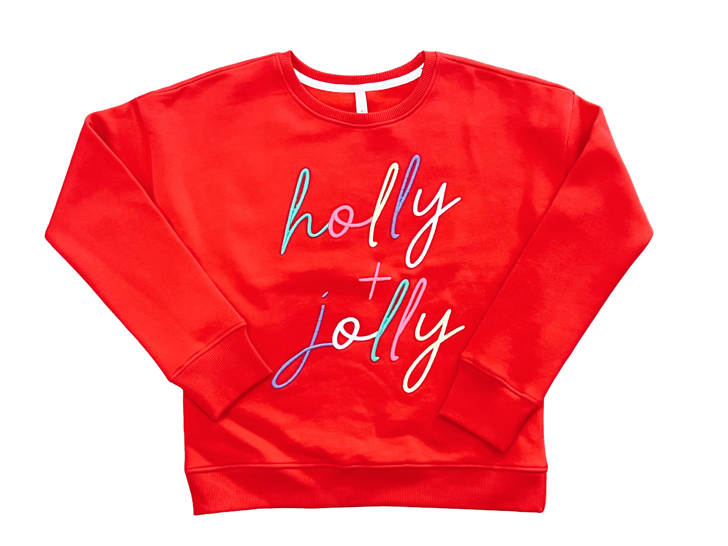 Holly + Jolly Embroidery Sweatshirt