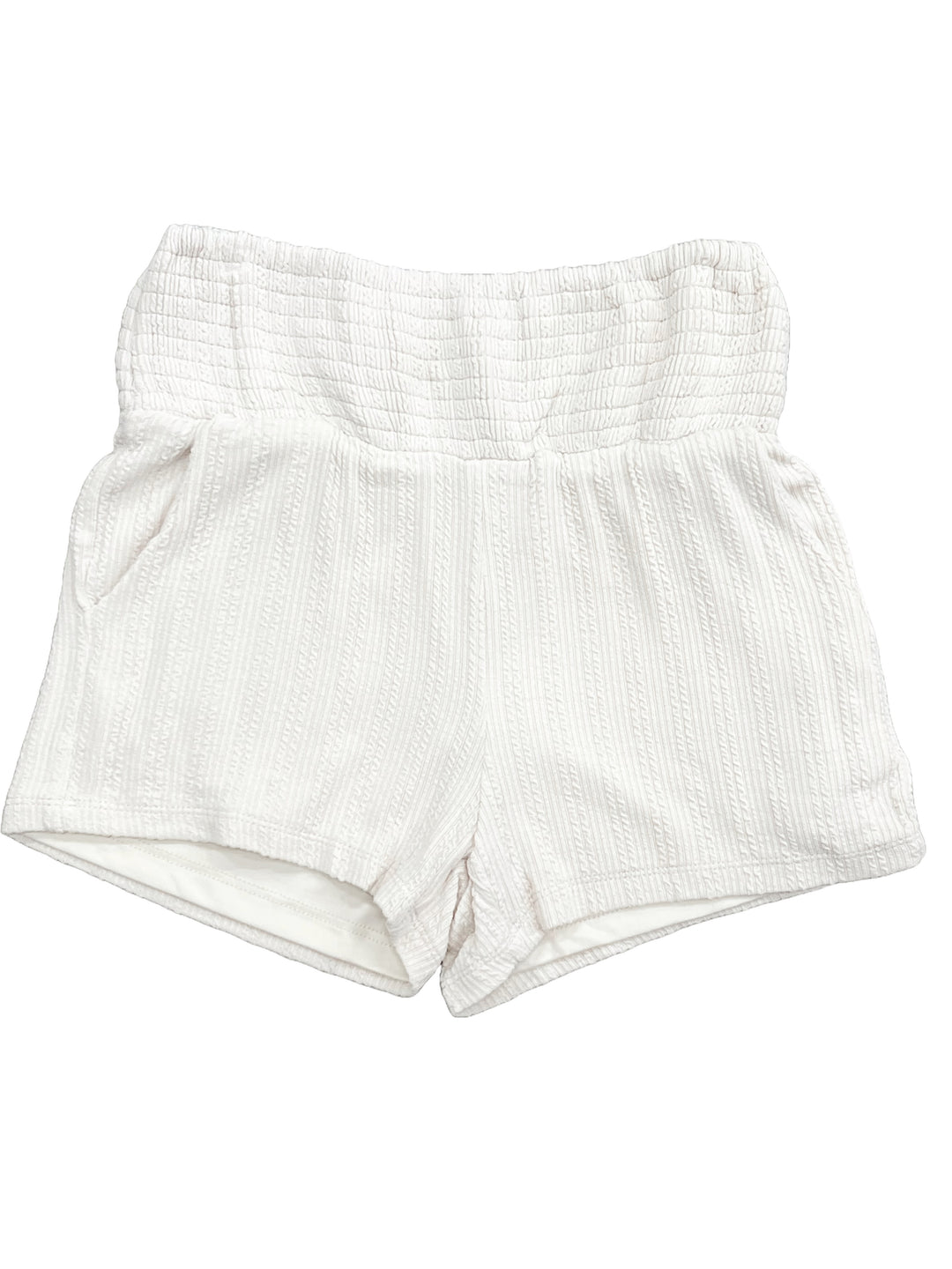 Smocked Waist Cable Print Shorts