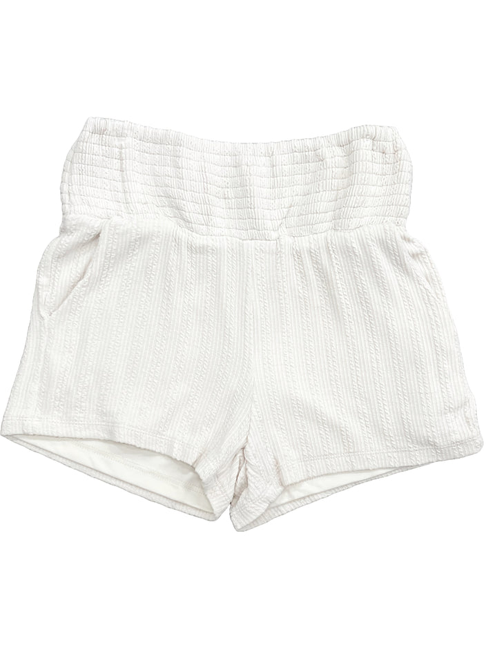 Smocked Waist Cable Print Shorts