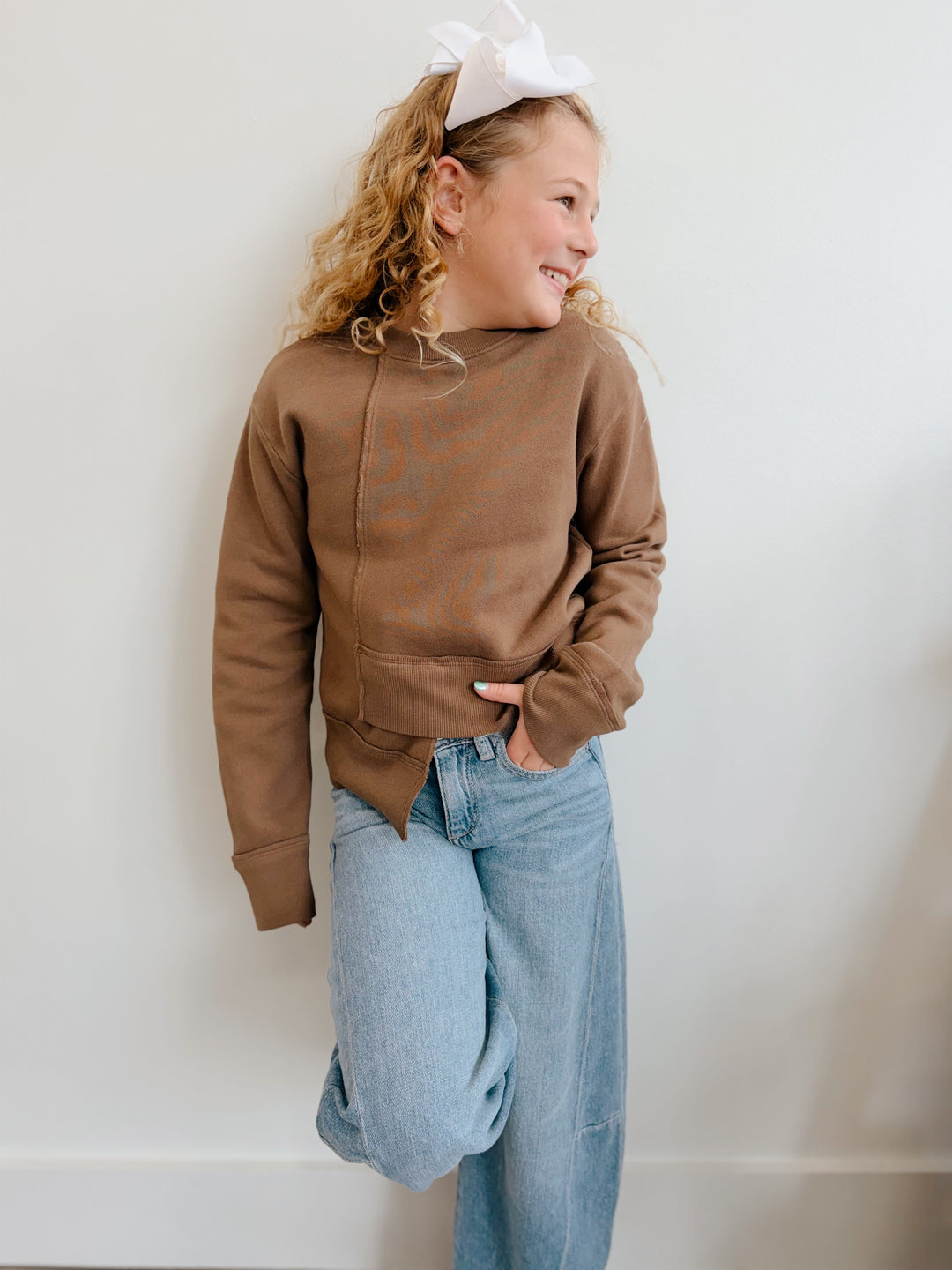 Fleece Abstract Front Pullover