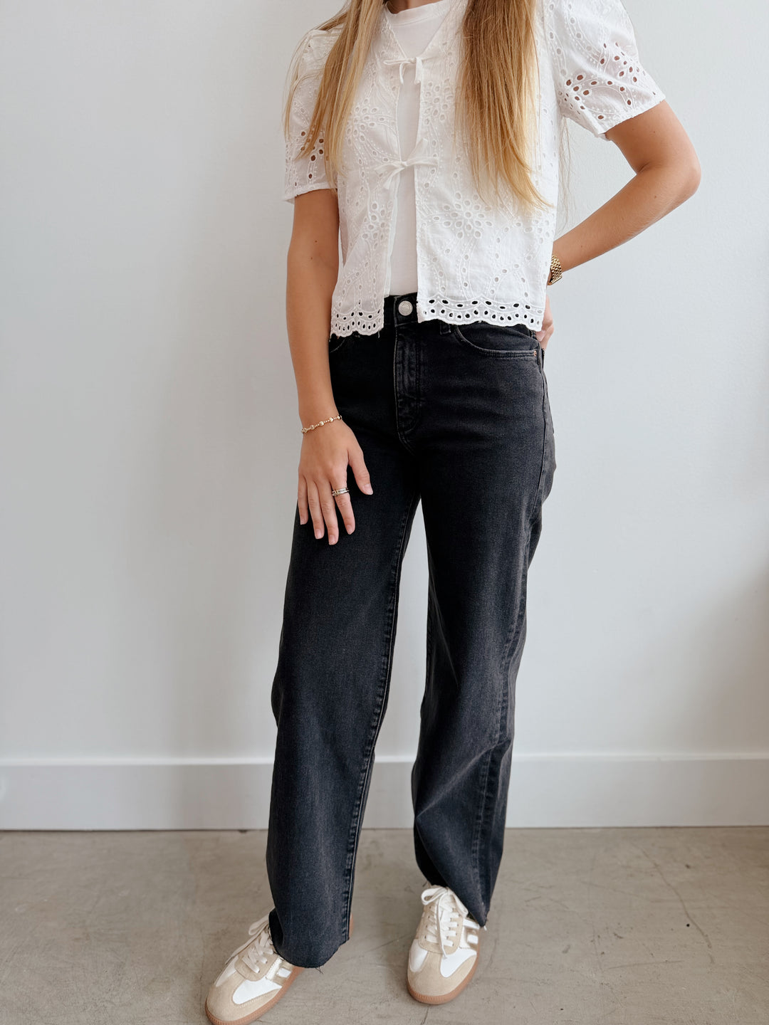 Lily Nightshade Wide Leg Jeans