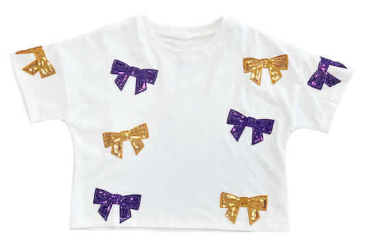 Game Day Sequin Bow Tee