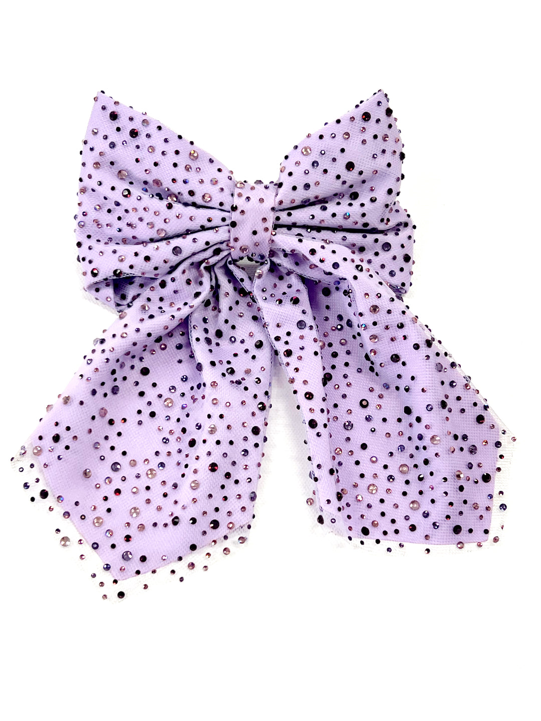 Jeweled Tulle Bow Tail Clip