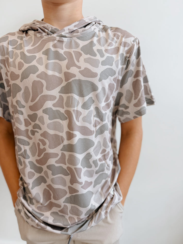 Youth Classic Deer Camo Short Sleeve Perf Hoodie