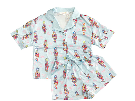 Blue Silky Nutcracker Short Sleeve/Shorts