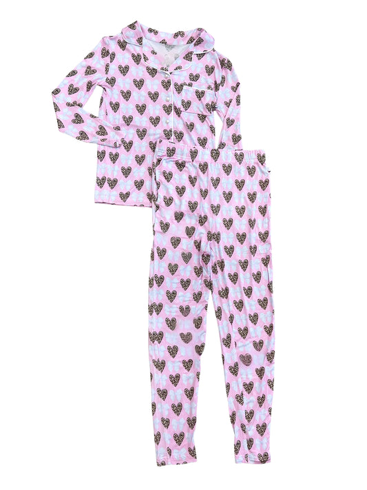 Hearts & Bows Jersey Pajama Set