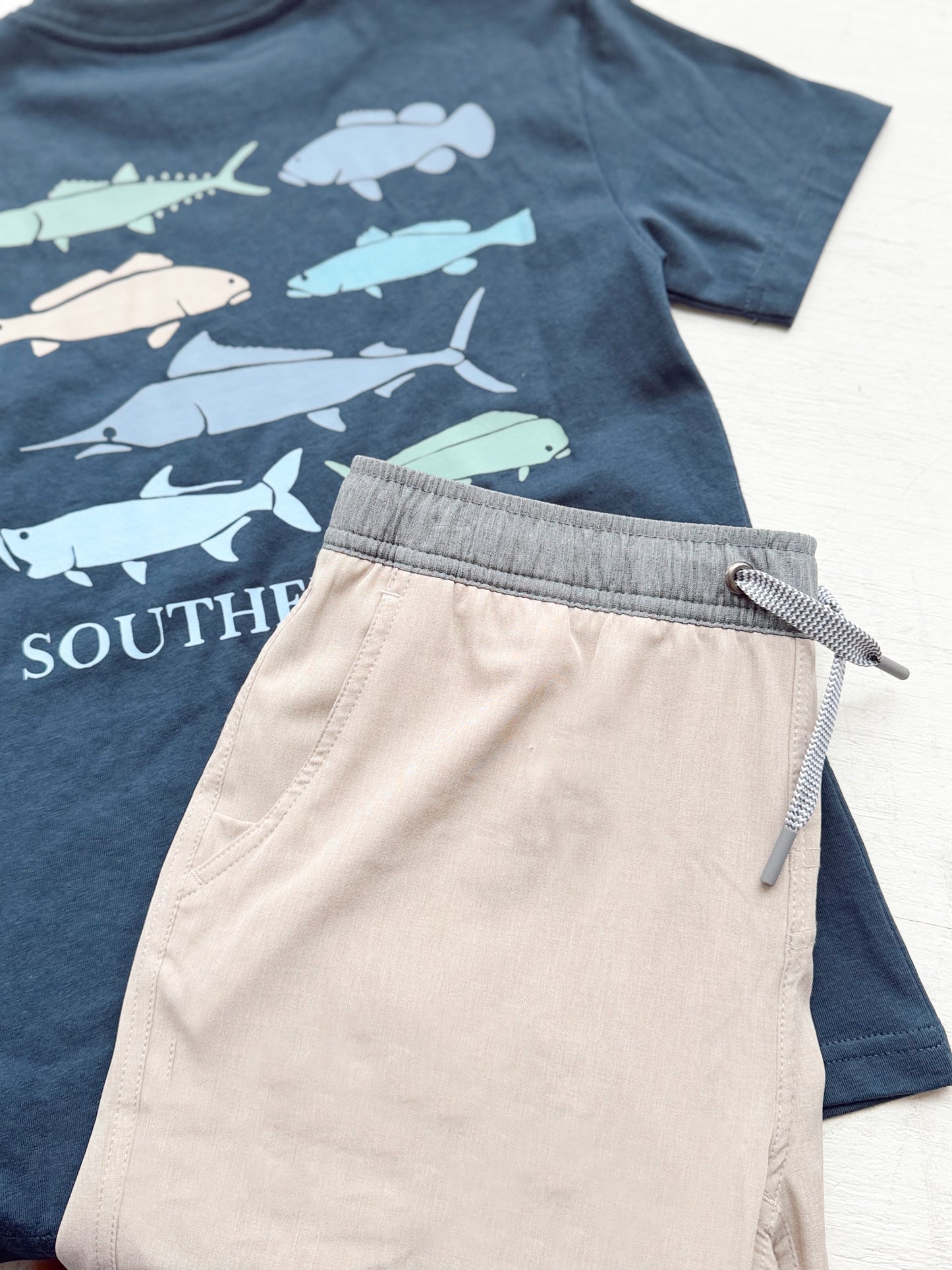 Youth Heather Khaki Athletic Shorts