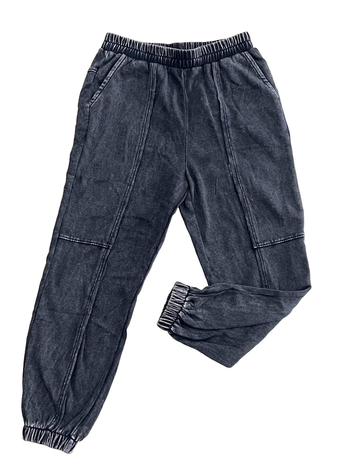 Washed Paneled Knit Joggers