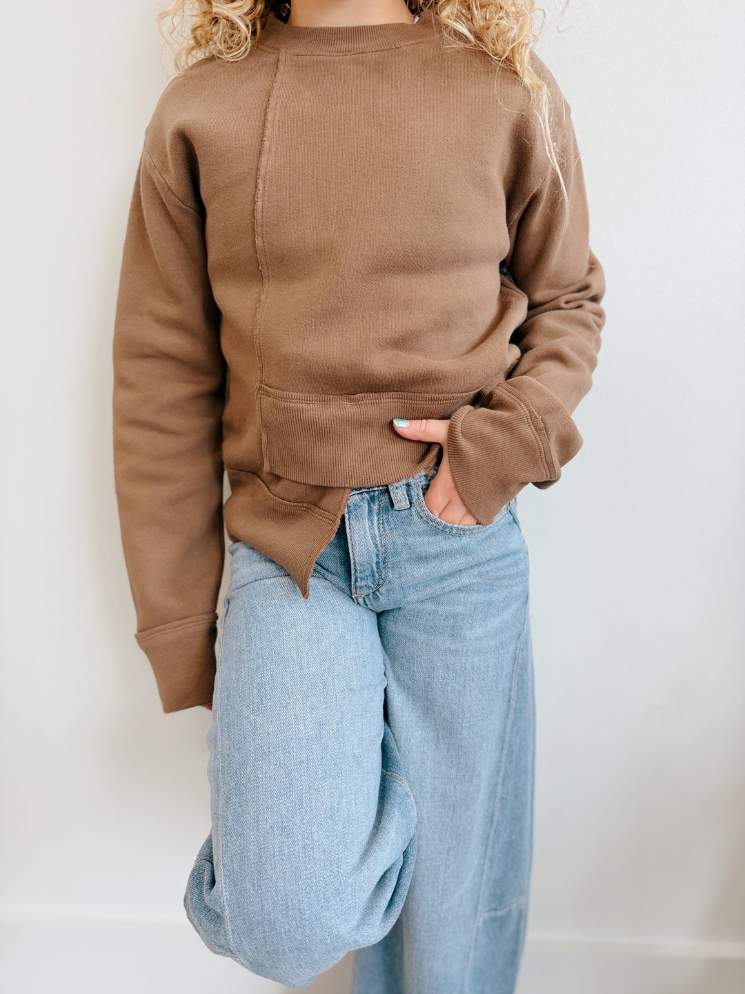 Fleece Abstract Front Pullover