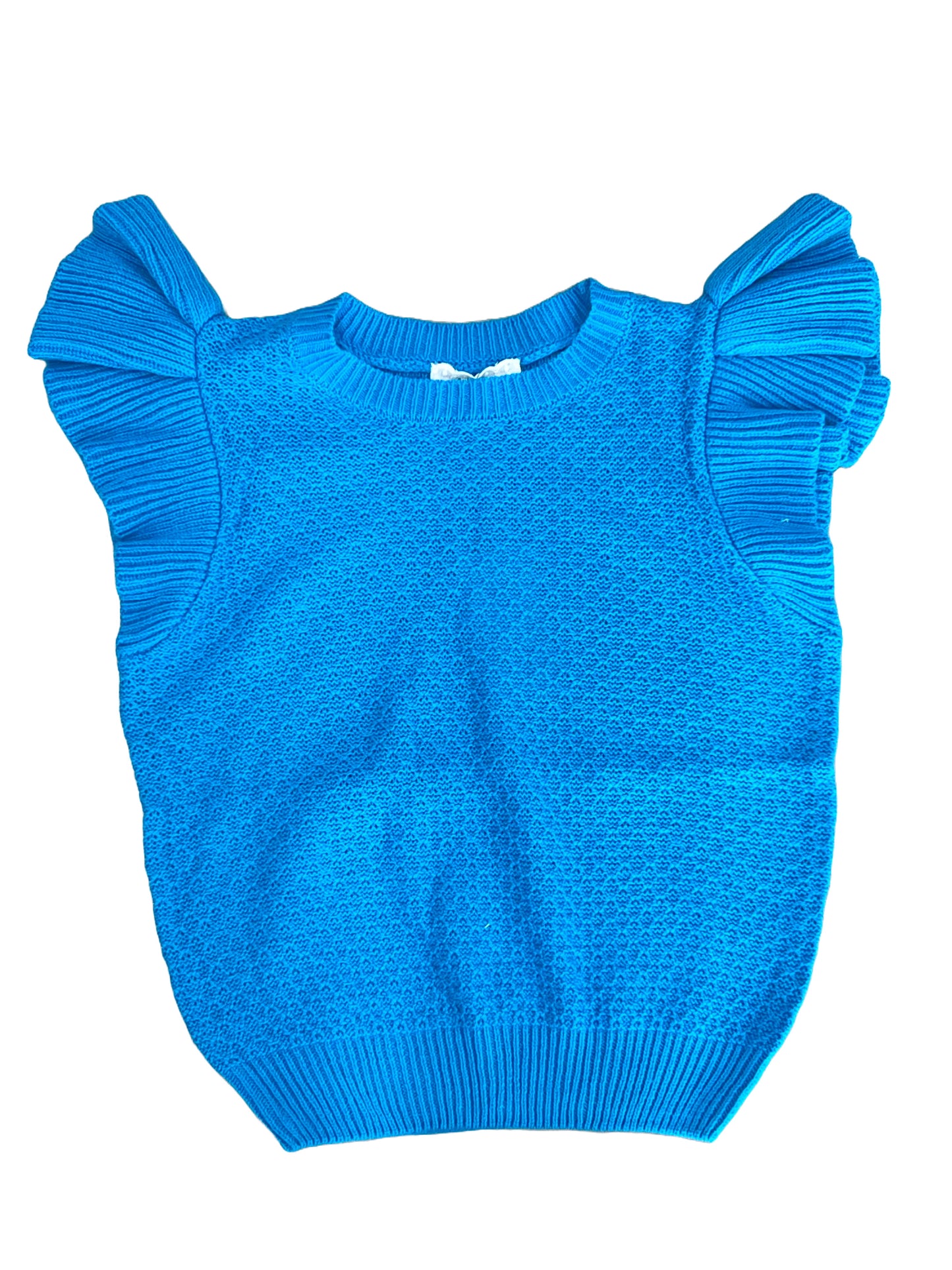 Pearl Ruffle Cap Sleeve Top