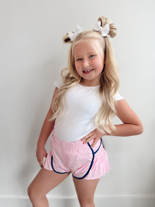 Girls Athletic Pleated Shorts