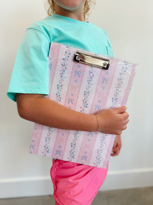 Floral Stripes Clipboard Set