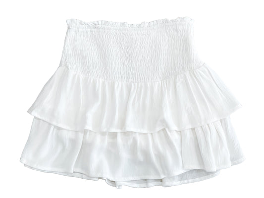 Smocked Ruffle Tiered Mini Skirt