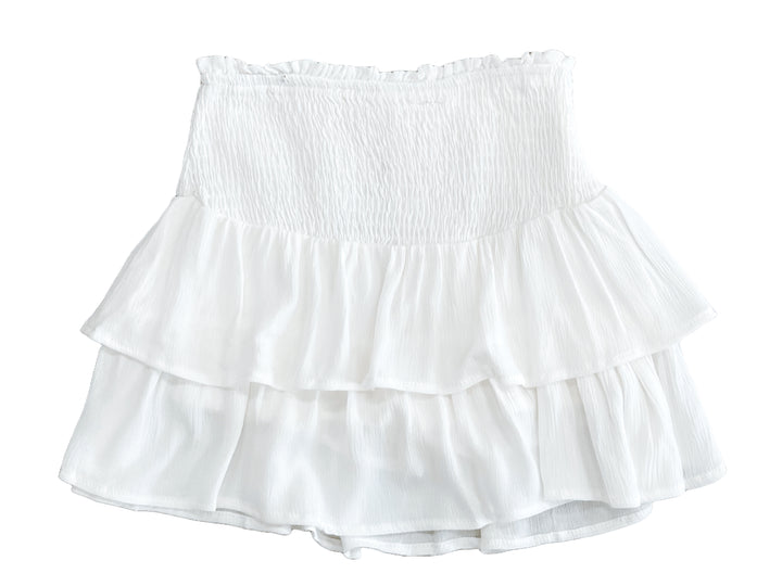 Smocked Ruffle Tiered Mini Skirt