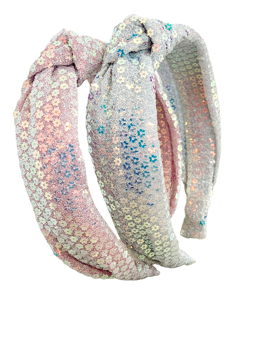 Sequin Flower Knot Headband