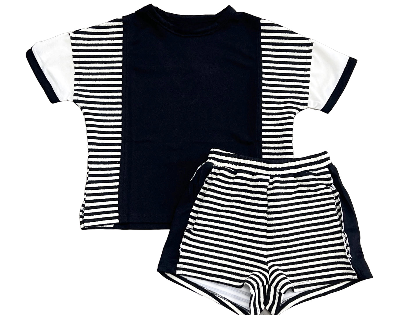 Colorblock Striped Knit Short