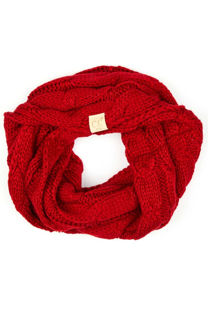 CC Kids Solid Knitted Infinity Scarf