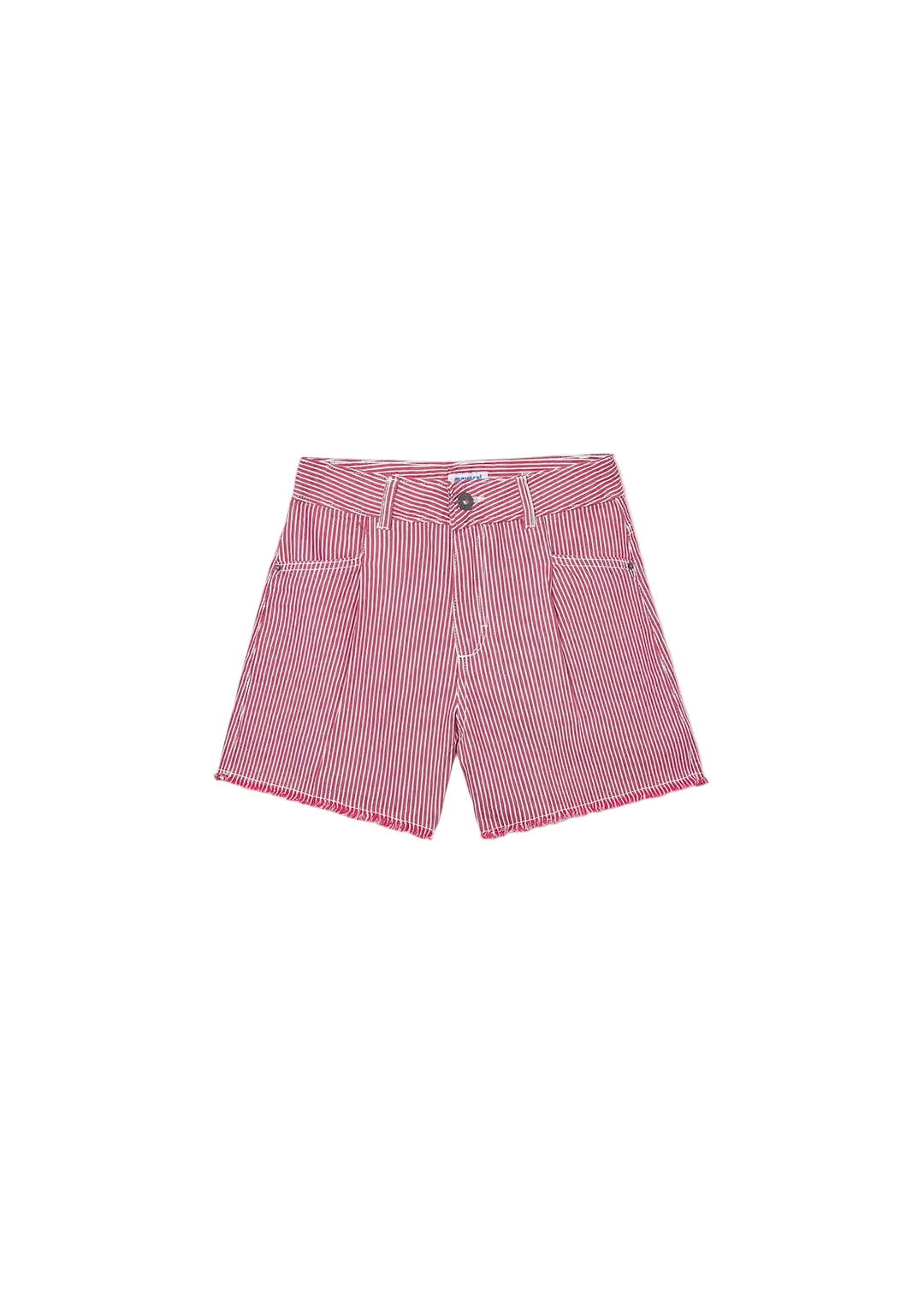 Cherry Stripe Denim Shorts