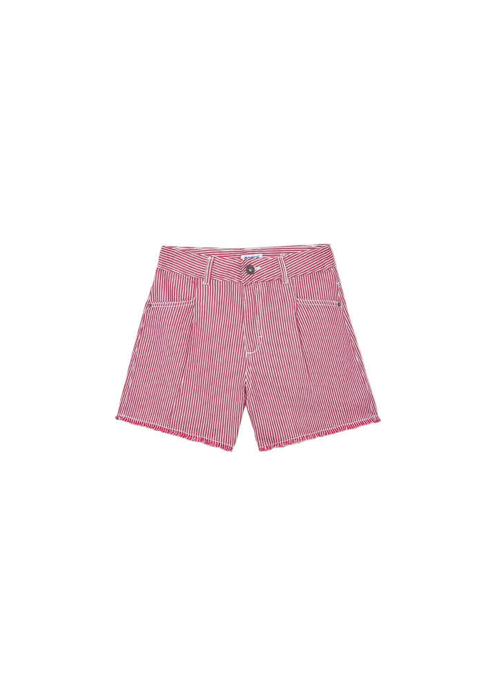 Cherry Stripe Denim Shorts