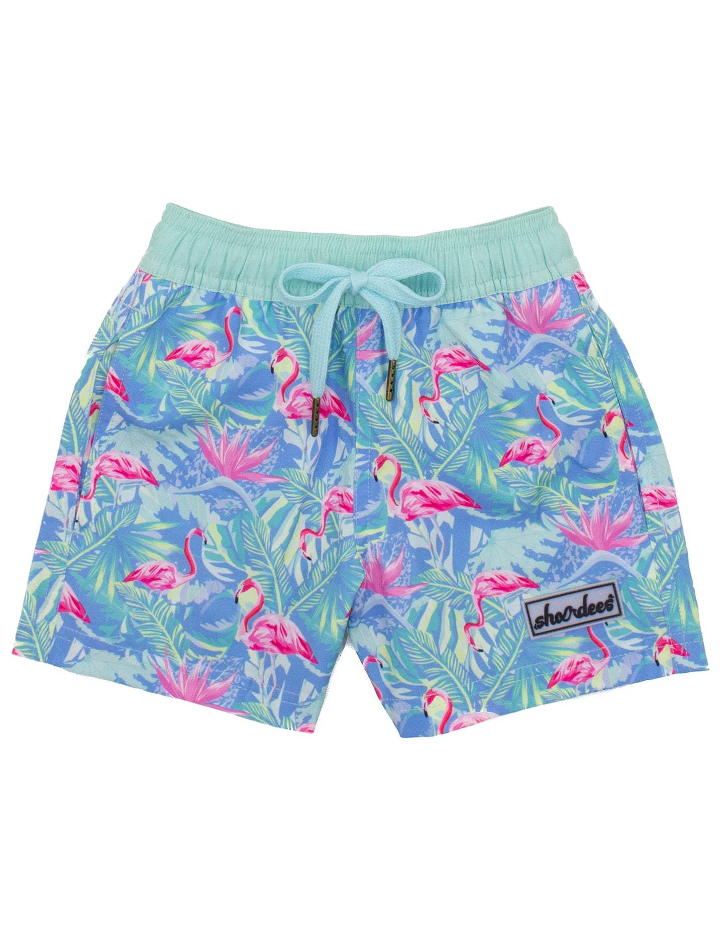 Boys Shordees Floral Flamingo Trunk