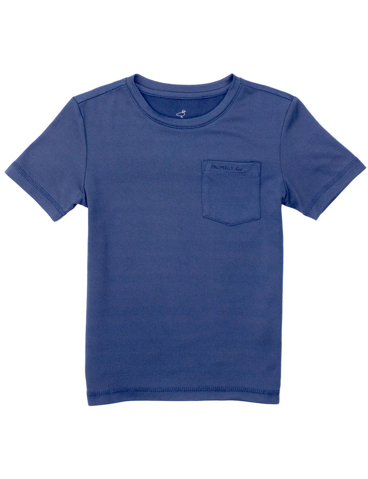Boys Dusk Blue Ravine Pocket Tee